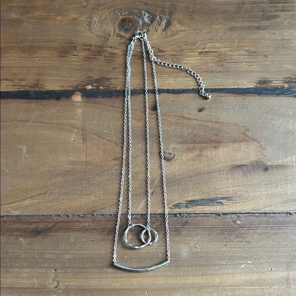 Elegant Silver Necklace with Interlocking Rings